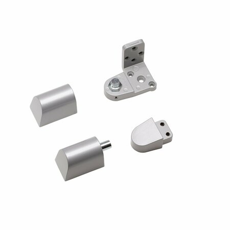 Global Door Controls US Aluminum Style 3/4 in. Right Hand Offset Door Pivot Hinge Set for Adams Rite Type Storefront Door in Aluminum TH1114U-RH-AL